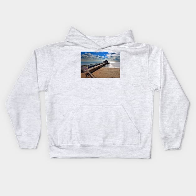 Bournemouth Pier And Beach Dorset England Kids Hoodie by AndyEvansPhotos